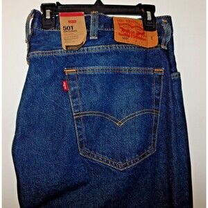 Levi's Men's 501 48x31 Original Straight Fit Jeans Dark Wash NWT BIG/TALL Cotton
